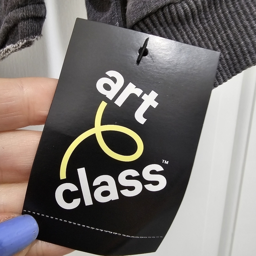 Art Class Moto Long Sleeve Lightweight Sweatshirt Washed Black Size 4T - Picture 13 of 13